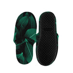 Natural Green Leaf Print Slippers
