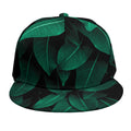 Natural Green Leaf Print Snapback Cap