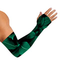Natural Green Leaf Print Sun Protection Arm Sleeves