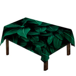Natural Green Leaf Print Tablecloth