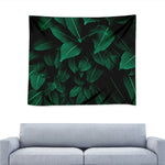 Natural Green Leaf Print Tapestry