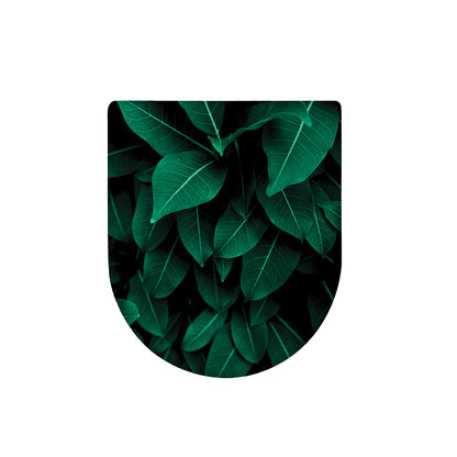 Natural Green Leaf Print Toilet Lid Cover