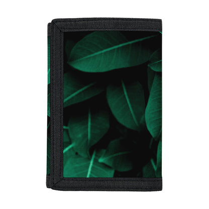 Natural Green Leaf Print Trifold Wallet