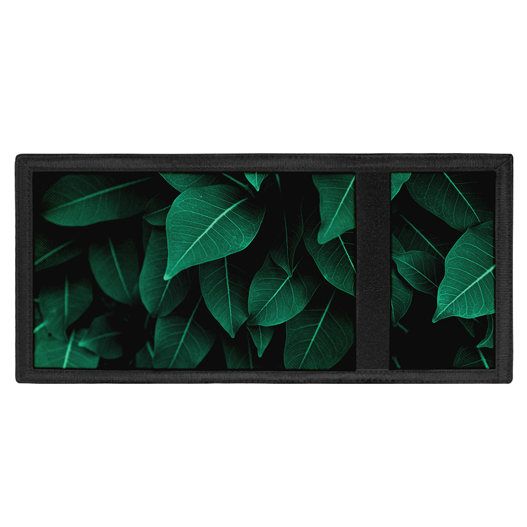 Natural Green Leaf Print Trifold Wallet