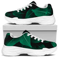 Natural Green Leaf Print White Chunky Shoes