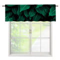 Natural Green Leaf Print Window Valance
