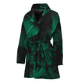 Natural Green Leaf Print Women's Bathrobe
