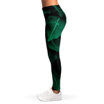 Natural Green Leaf Print Women's Leggings