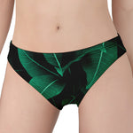 Natural Green Leaf Print Women's Panties