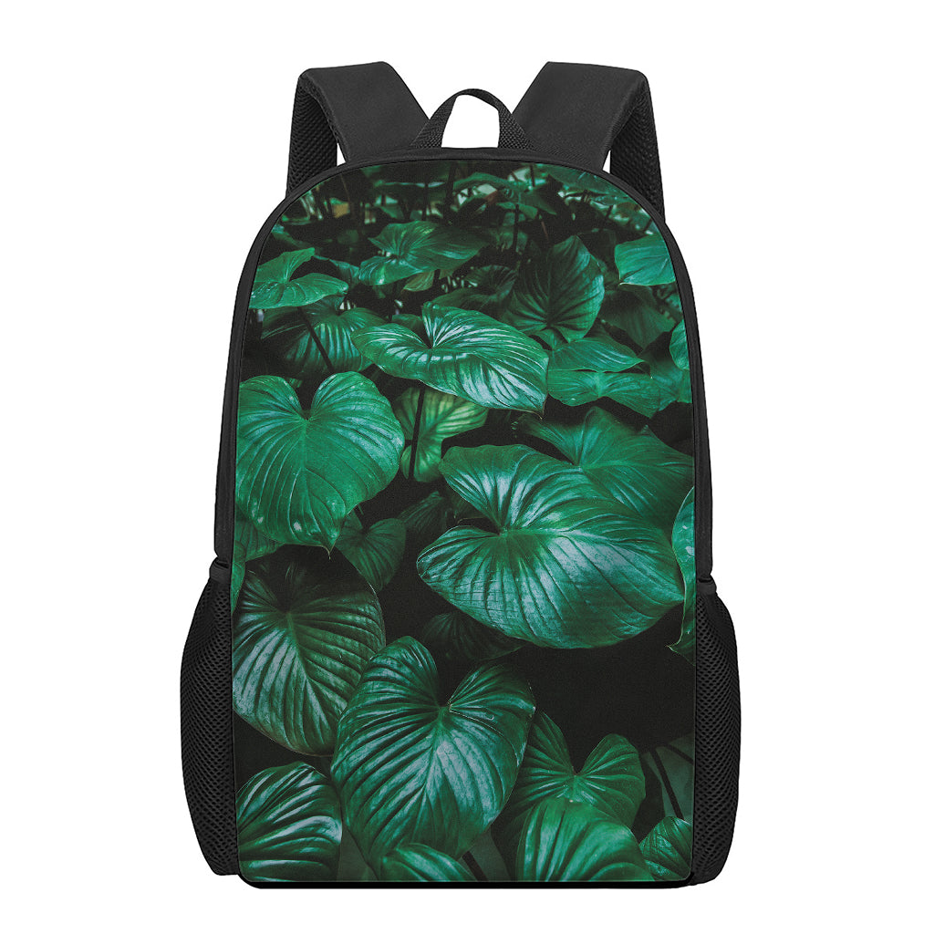 Natural Tropical Leaf Print 17 Inch Backpack