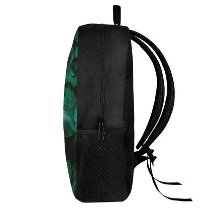 Natural Tropical Leaf Print 17 Inch Backpack