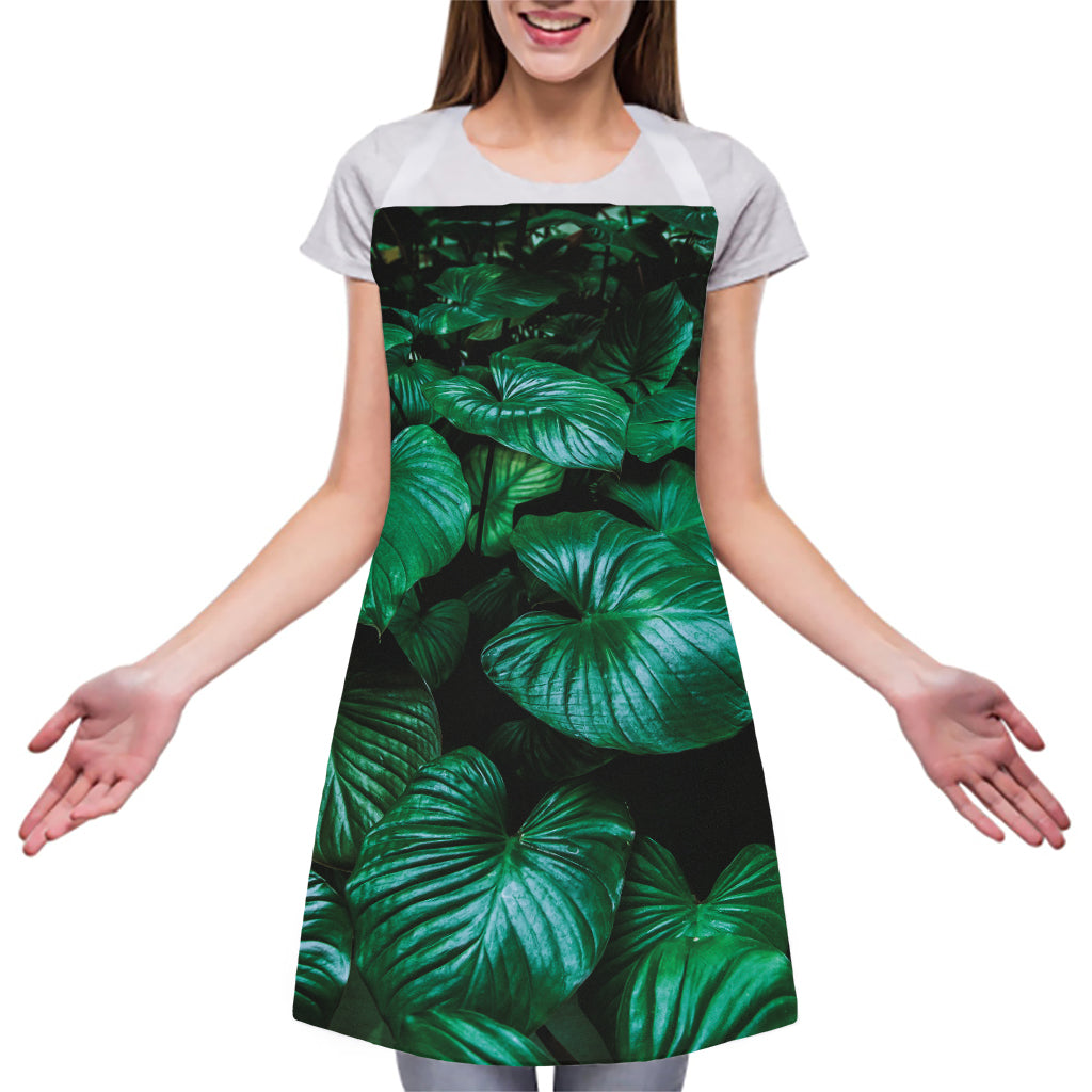 Natural Tropical Leaf Print Adjustable Apron