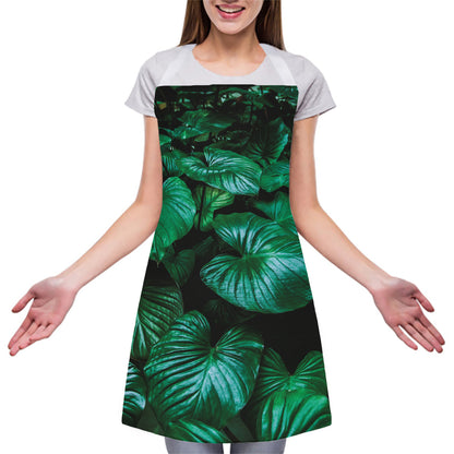 Natural Tropical Leaf Print Adjustable Apron