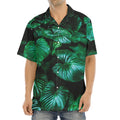 Natural Tropical Leaf Print Aloha Shirt