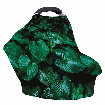 Natural Tropical Leaf Print Baby Seat Cover