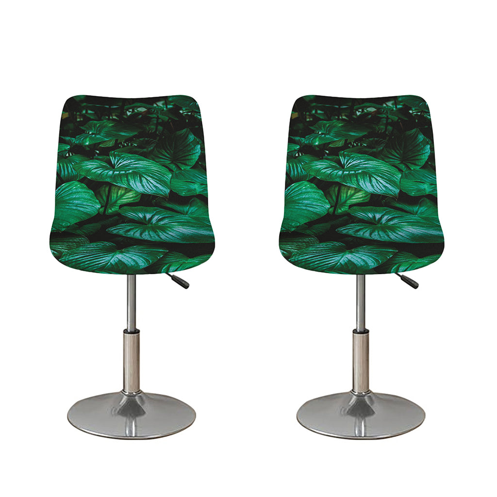 Natural Tropical Leaf Print Bar Stool Covers