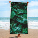 Natural Tropical Leaf Print Beach Towel
