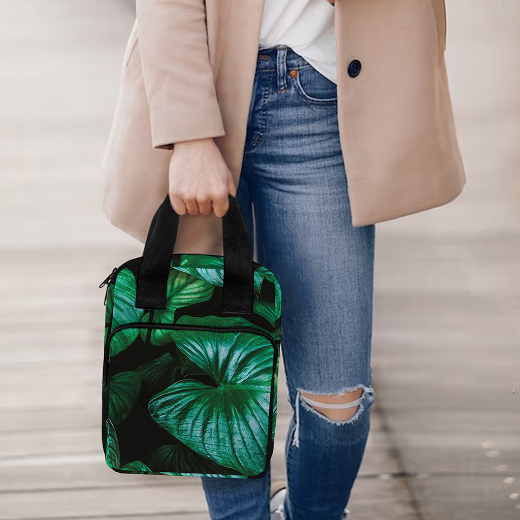 Natural Tropical Leaf Print Bible Tote Bag