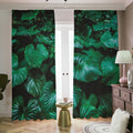 Natural Tropical Leaf Print Dimout Pencil Pleat Curtains