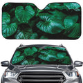 Natural Tropical Leaf Print Car Windshield Sun Shade