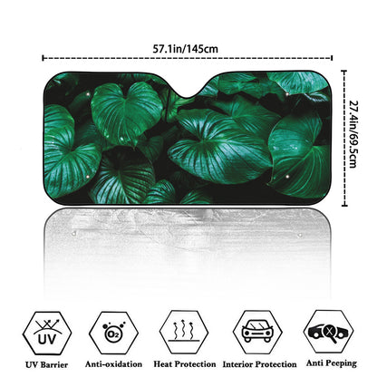 Natural Tropical Leaf Print Car Windshield Sun Shade