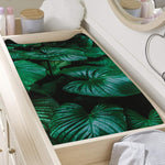 Natural Tropical Leaf Print Changing Pad Cover