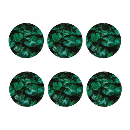 Natural Tropical Leaf Print Coaster Set