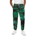 Natural Tropical Leaf Print Cotton Sweatpants