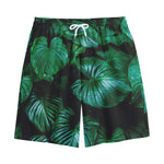 Natural Tropical Leaf Print Cotton Shorts