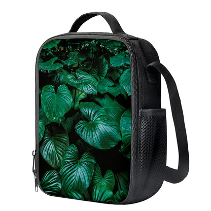 Natural Tropical Leaf Print Crossbody Lunch Bag
