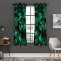 Natural Tropical Leaf Print Grommet Curtain Panels