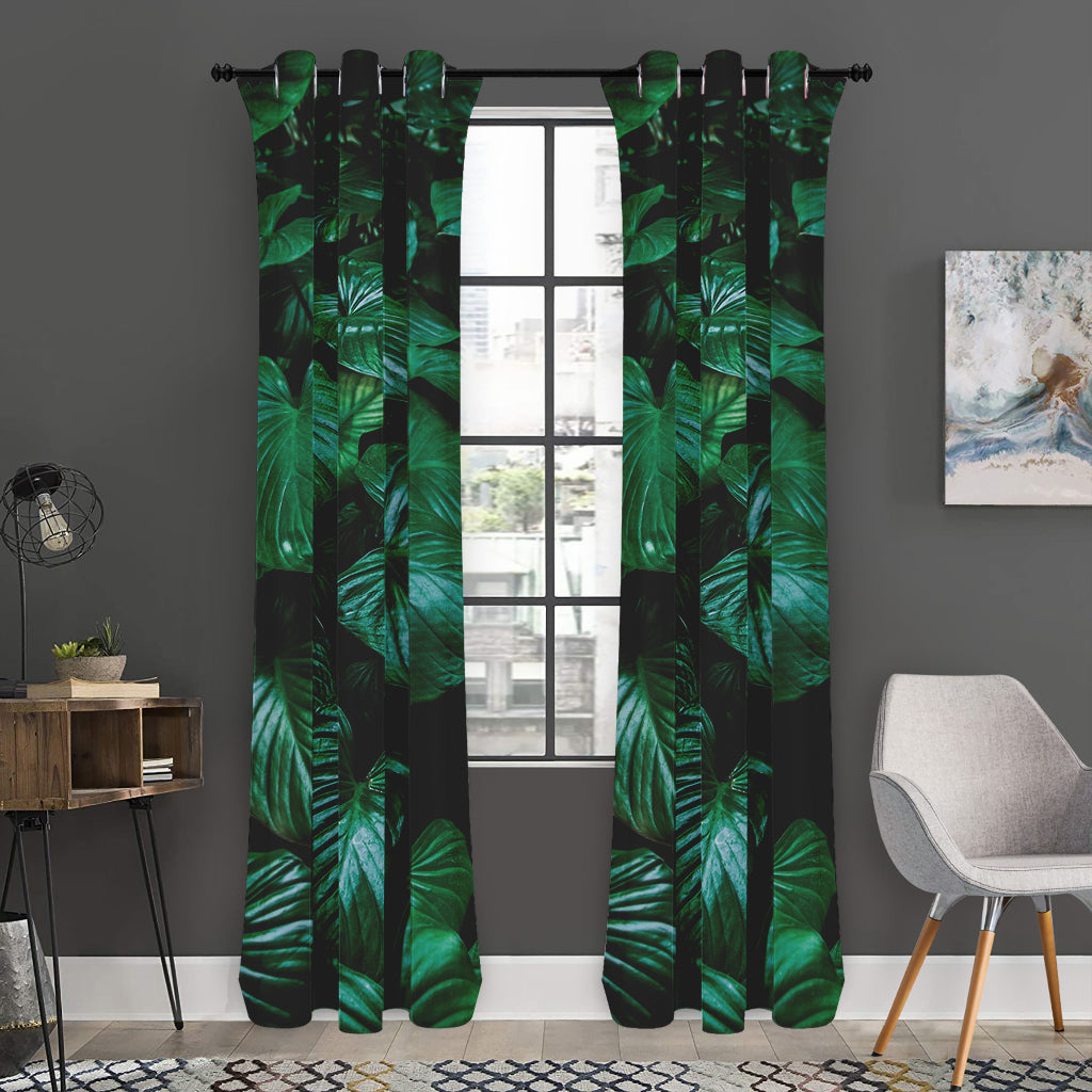 Natural Tropical Leaf Print Curtain