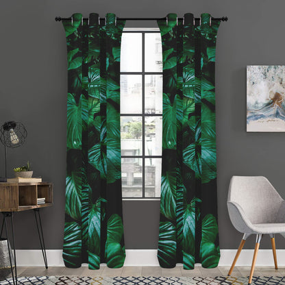 Natural Tropical Leaf Print Curtain