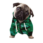Natural Tropical Leaf Print Dog Zip Up Hoodie