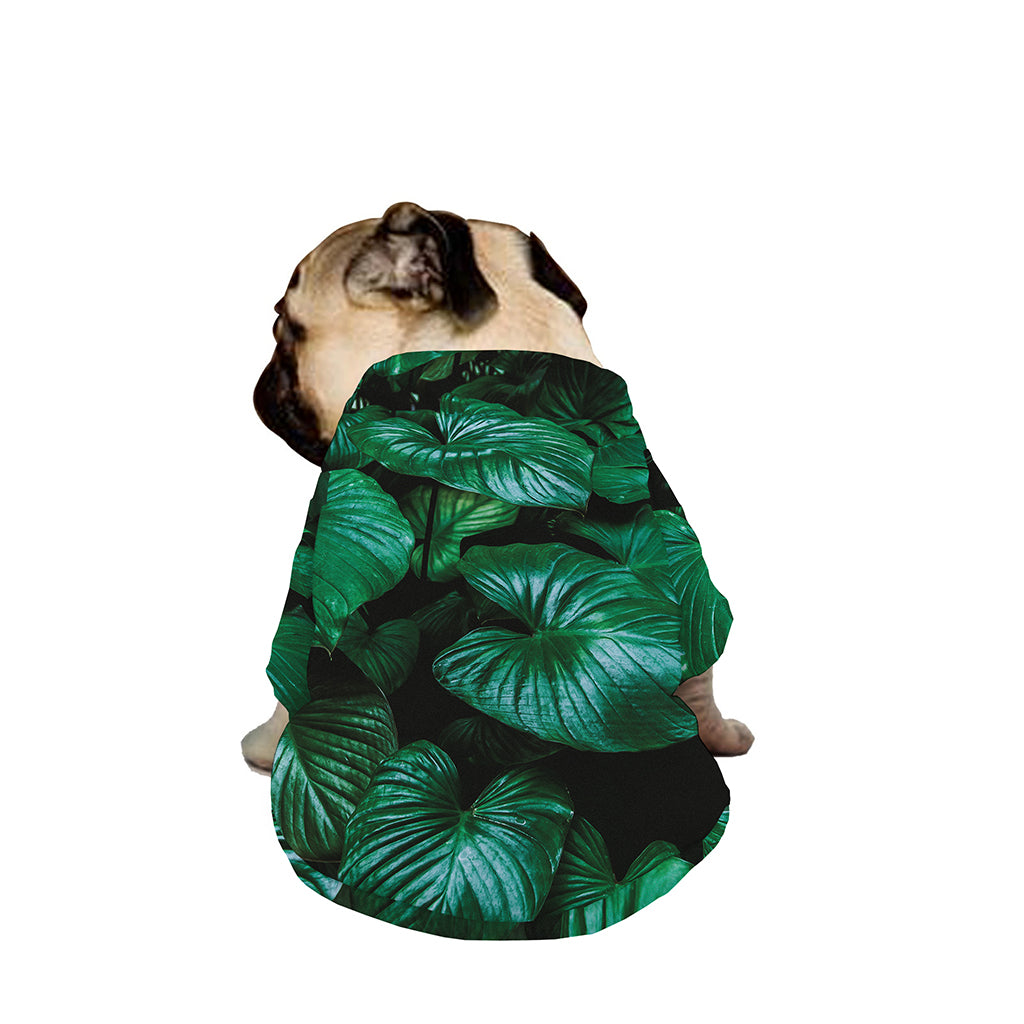 Natural Tropical Leaf Print Dog Zip Up Jacket