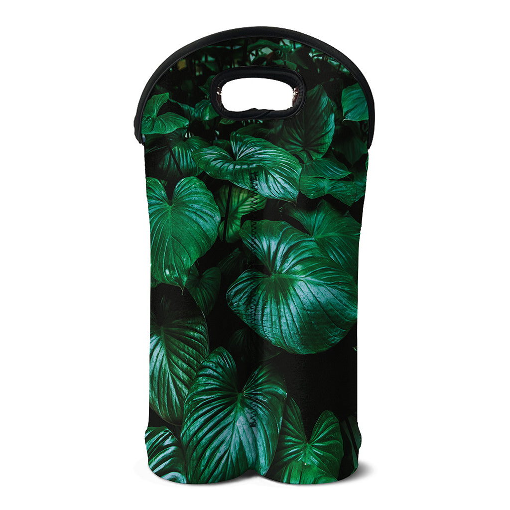 Natural Tropical Leaf Print Double Neoprene Wine Tote