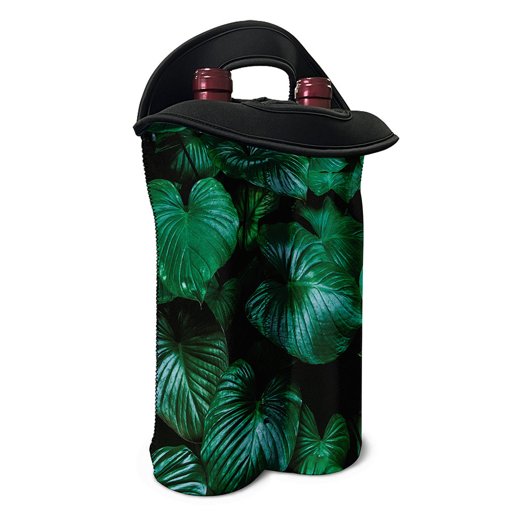 Natural Tropical Leaf Print Double Neoprene Wine Tote