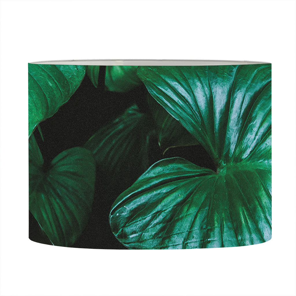 Natural Tropical Leaf Print Drum Lamp Shade