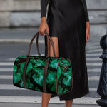 Natural Tropical Leaf Print Duffle Bag