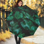 Natural Tropical Leaf Print Foldable Umbrella