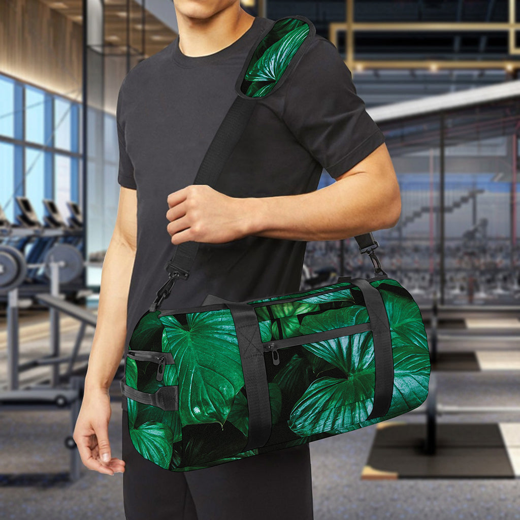 Natural Tropical Leaf Print Gym Bag