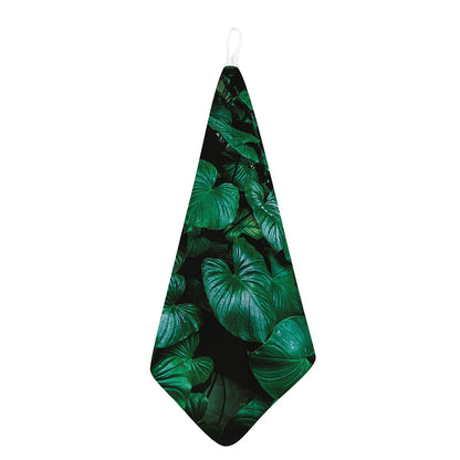 Natural Tropical Leaf Print Hand Towel