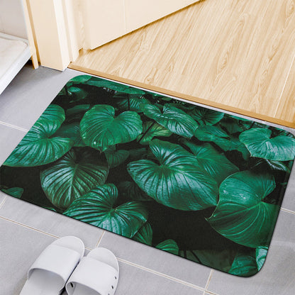 Natural Tropical Leaf Print Indoor Door Mat