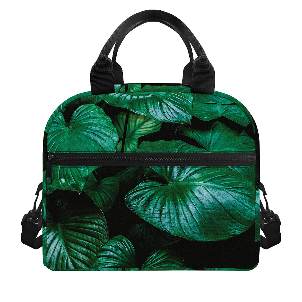 Natural Tropical Leaf Print Insulated Lunch Bag