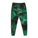 Natural Tropical Leaf Print Jogger Pants
