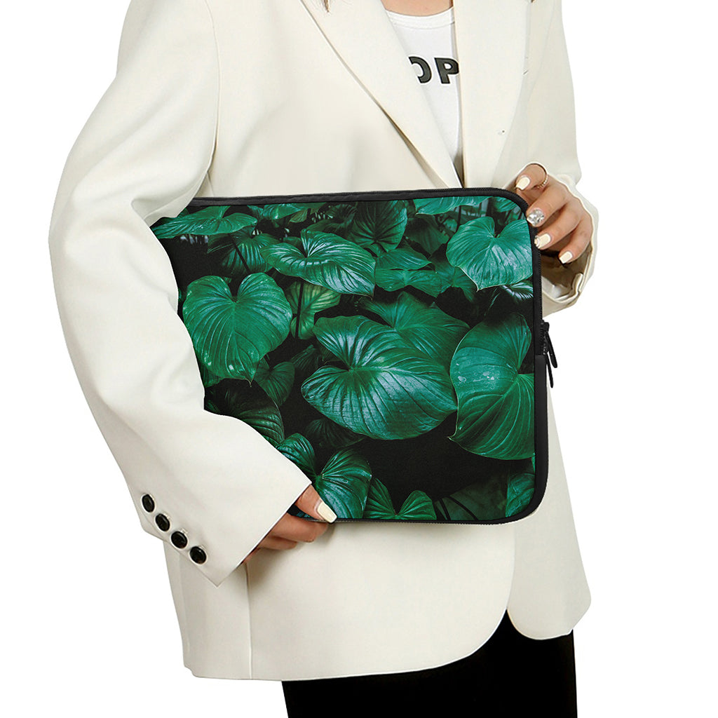 Natural Tropical Leaf Print Laptop Sleeve