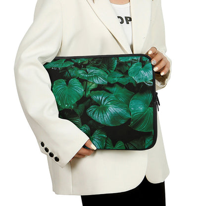 Natural Tropical Leaf Print Laptop Sleeve