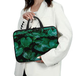 Natural Tropical Leaf Print Laptop Sleeve With Handle