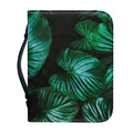 Natural Tropical Leaf Print Leather Bible Cover
