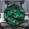 Natural Tropical Leaf Print Leather Spare Tire Cover